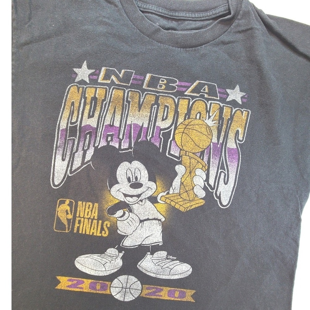 Disney Mickey Mouse 2020 NBA‎ Champions Junk Food T Shirt Black Mens Medium